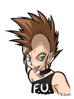 Punk Girl w mohawk doodle
