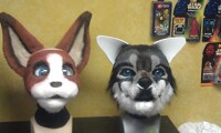 wip fursuit head x2