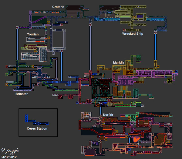 Map Of Norfair Super Metroid The Entire World Of Zebes. By 9-Puzzle -- Fur Affinity [Dot] Net