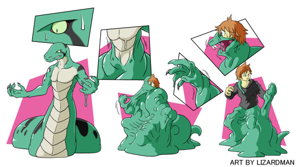 snake goo transformation (commission for RyClmn) by aji.