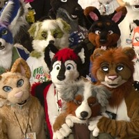 Fursuit Group shot close up