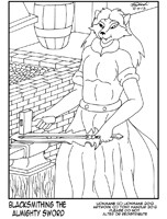 Blacksmithing the almighty sword (B&W)