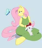 Fluttershy and Angel - MLP Design entry
