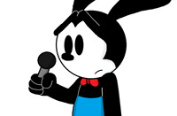 Oswald is nervous to make a joke for audience