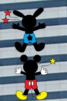 Oswald and Mickey hit on a skyscraper