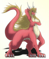Posing dragontaur (request, by mighty-creation)
