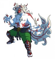 Chiri, fu dog, armor.