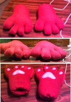 Red Paw Mittens for Daom