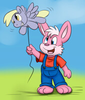 Squeaky's Derpyloon - line art roareyraccoon ~ color jeffybu