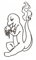 charmander eating melting icecream