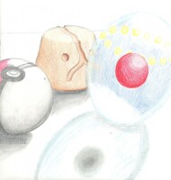 Art Project; 3-D shape still life Pokemon-style