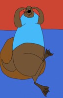 Victor the Otter relaxing on a cushion