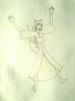 Fox girl "magical  umber"  turned into clay