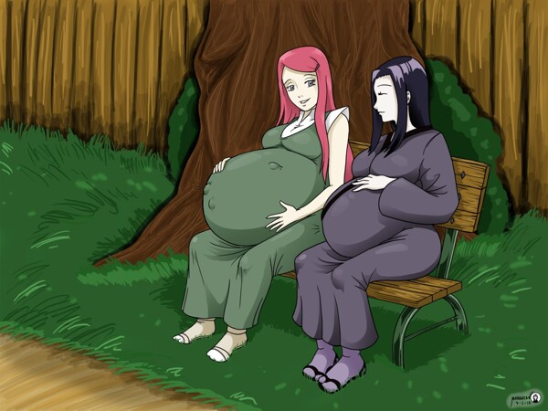 Comission for a DA user with Kushina and Hinata's mother talking a...