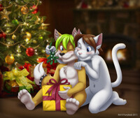 Christmas and Misteltoe - Commission by furrybob