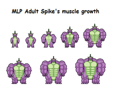 MLP Adult Spike's muscle growth by Effra -- Fur Affinity ...