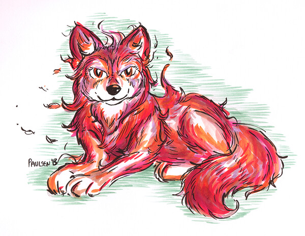 Fire wolf by LunnaHowell -- Fur Affinity [dot] net